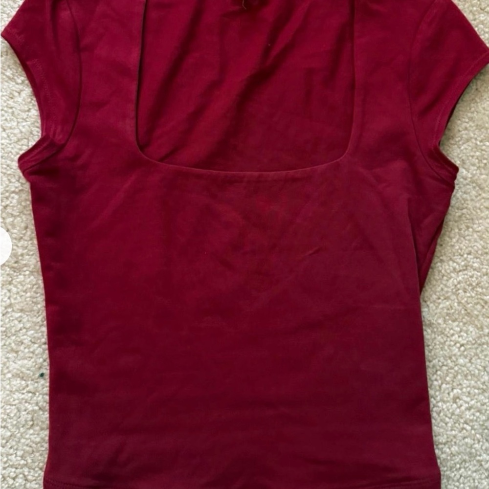 Garage sexy Red Square Neck Top